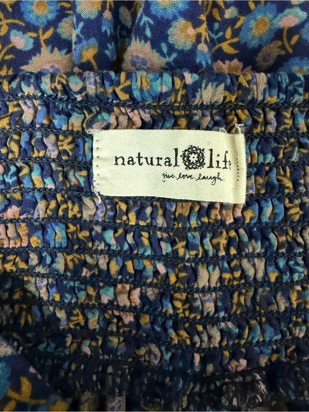 Natural Life Floral Wide Leg Pants With Ruffle Bottom Blue Medium - Picture 3 of 10